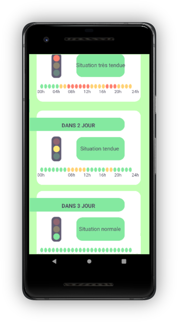 Écran secondaire de l'application